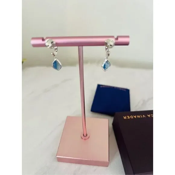 Monica‎ Vinader Sterling Silver Siren Mini Kyanite Nugget Huggie Earrings, NWT